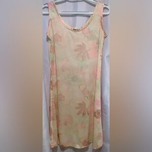 The New Generation USA Floral Pastel Pink Peach Sheer Slip Dress Size 9